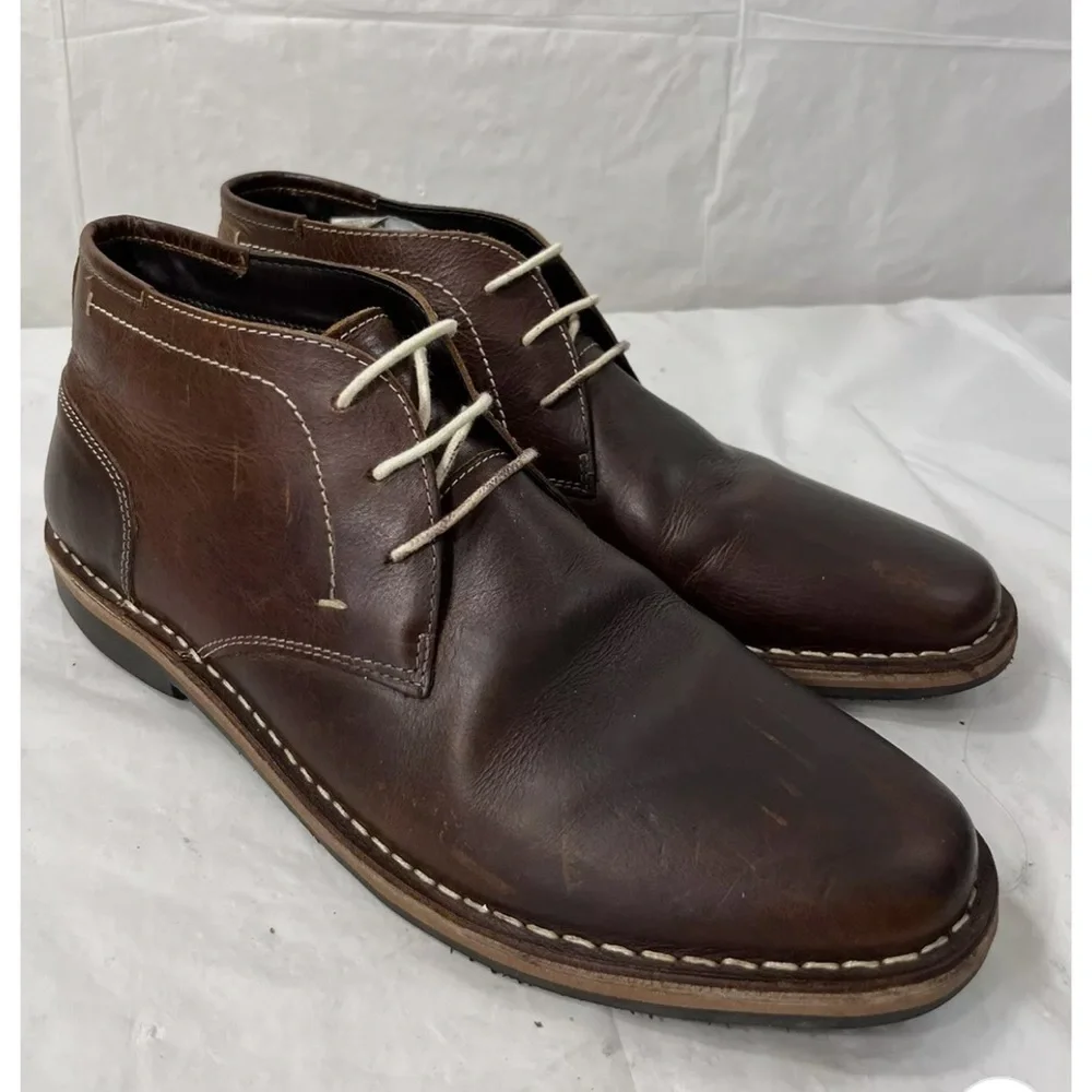 Steve Madden P-Ivon Wood 982 Chukka Ankle Boots Leather